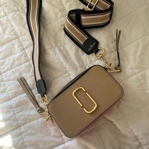 Marc Jacobs Tan Crossbody Bag with Gold Accent